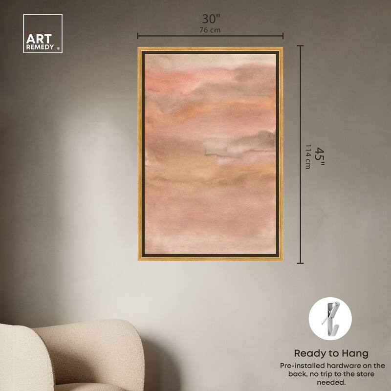 Art Remedy Sienna Pigments Blend Framed Boho Abstract 1 Piece Canvas Wall Art