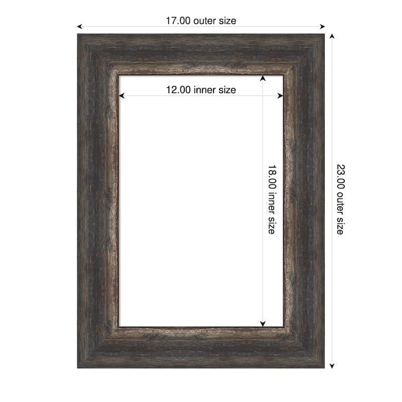 Amanti Art Bark Rustic Char Framed Dry Erase Magnetic Board - 17 x 23 in - Bark Rustic Char