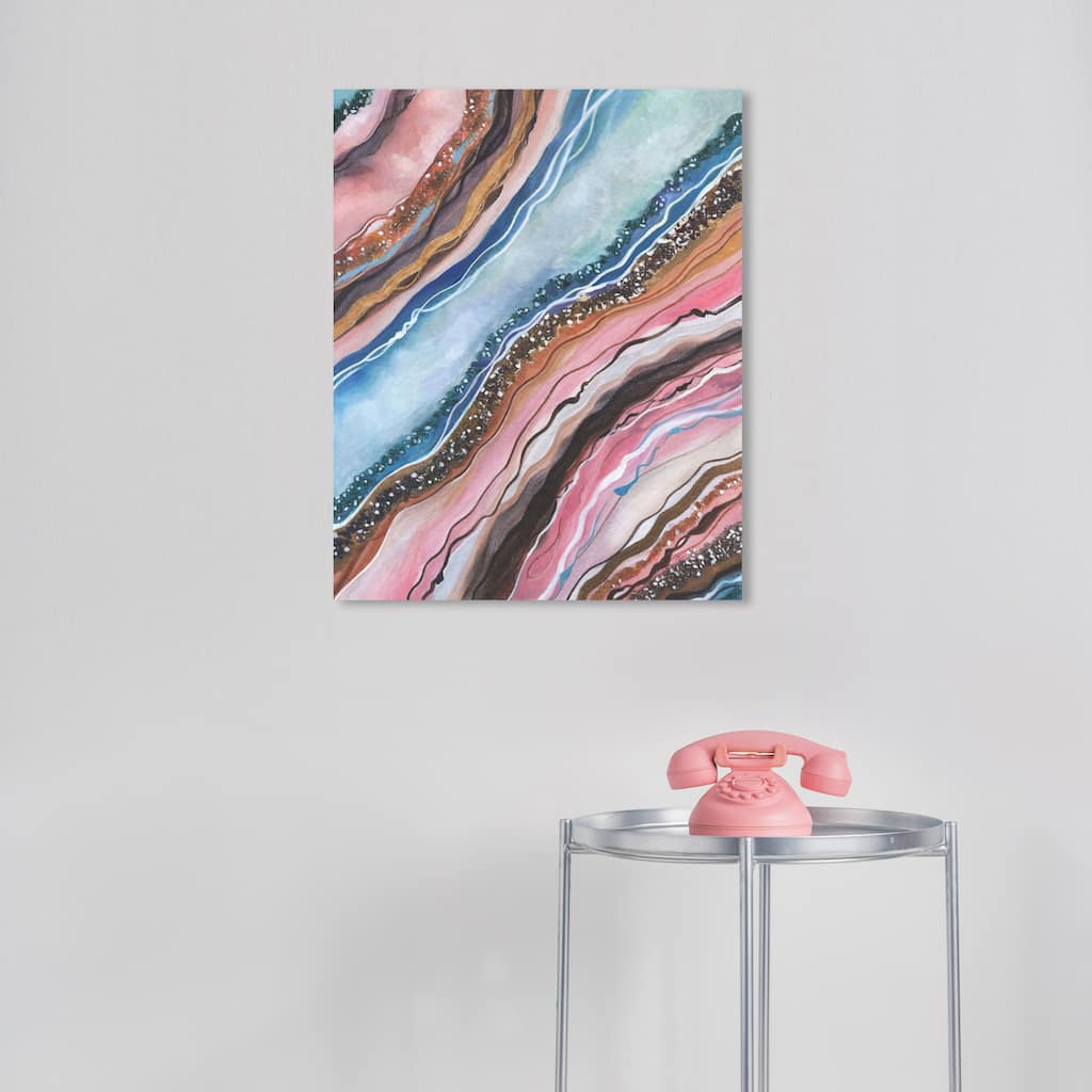 Wynwood Studio Abstract Spirited Away Pink and Modern & Contemporary Wall Art Canvas Print