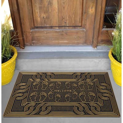 Ottomanson Heavy Duty All Season Steps Welcome Design Doormat - 18" x 28"