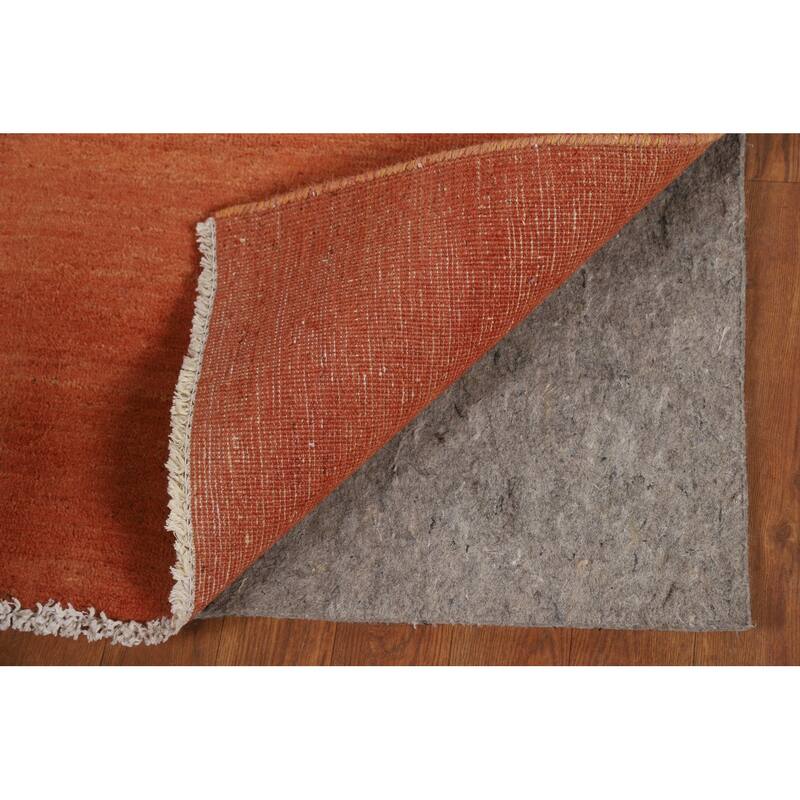 Orange Gabbeh Oriental Foyer Rug Handmade Wool Carpet - 3'4"x 4'10"