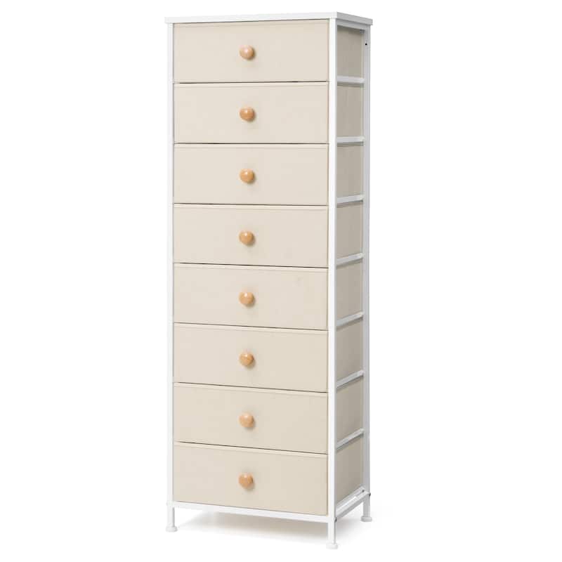 VredHom 8 Dresser Vertical Storage Tower Cabinet - Beige