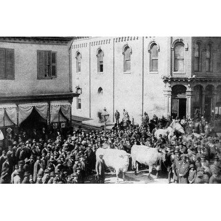 Farmers on Gay Street Black and White Gallery Wrapped Canvas - Bed Bath