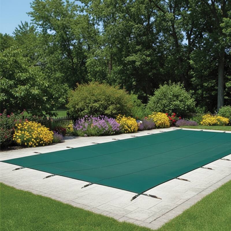 32' Green Rectangular In-Ground Swimming Pool Winter Cover
