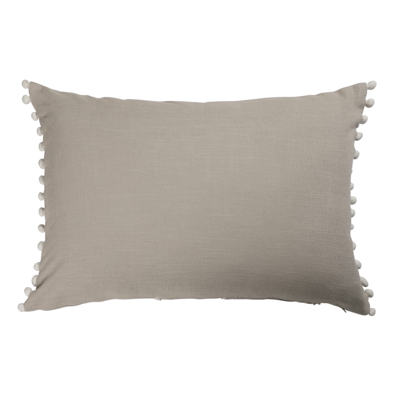 Sevita Handmade Beige/Ivory Floral Cotton Throw Pillow, 16" x 24"