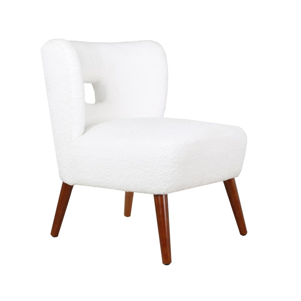 Porthos Home Hayle Sherpa Fabric Slipper Accent Chair with Rubberwood Legs