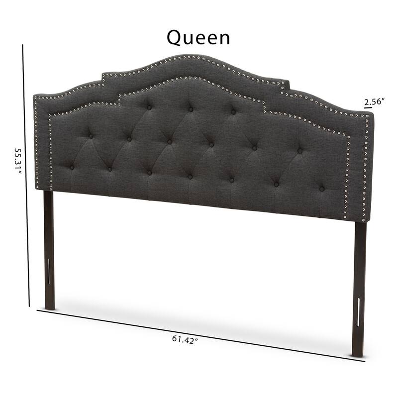 Queen Size Headboard - Dark Grey Fabric Upholstered Headboard, Contemporary Design, Adjustable Height