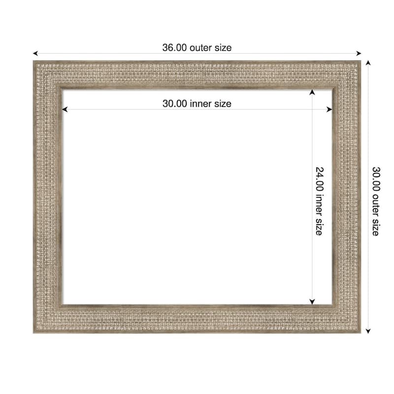Amanti Art Trellis Gold Framed Dry Erase Magnetic Board - 36 x 30 in - Trellis Silver