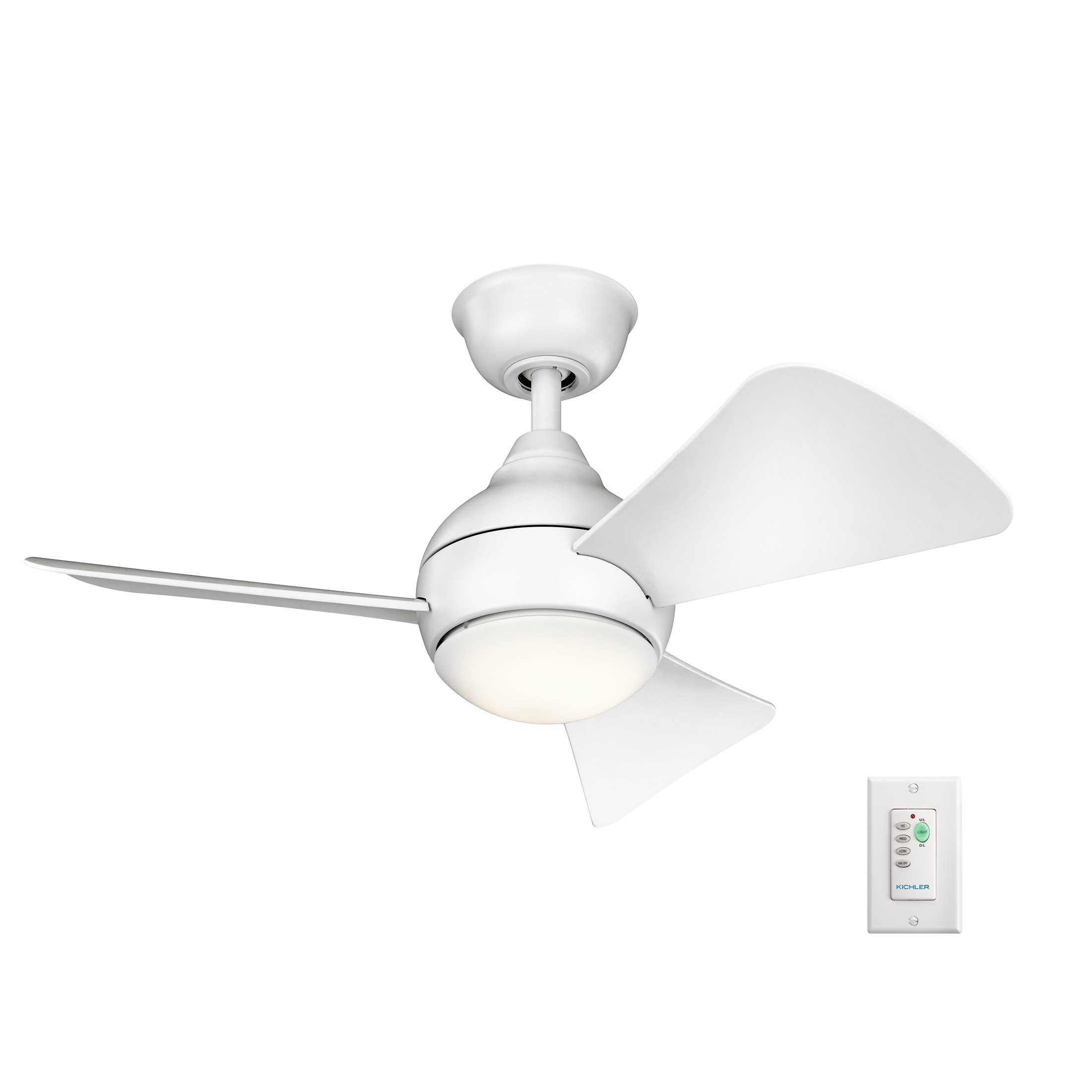 Kichler Lighting Sola Collection 34-inch Matte White LED Ceiling Fan