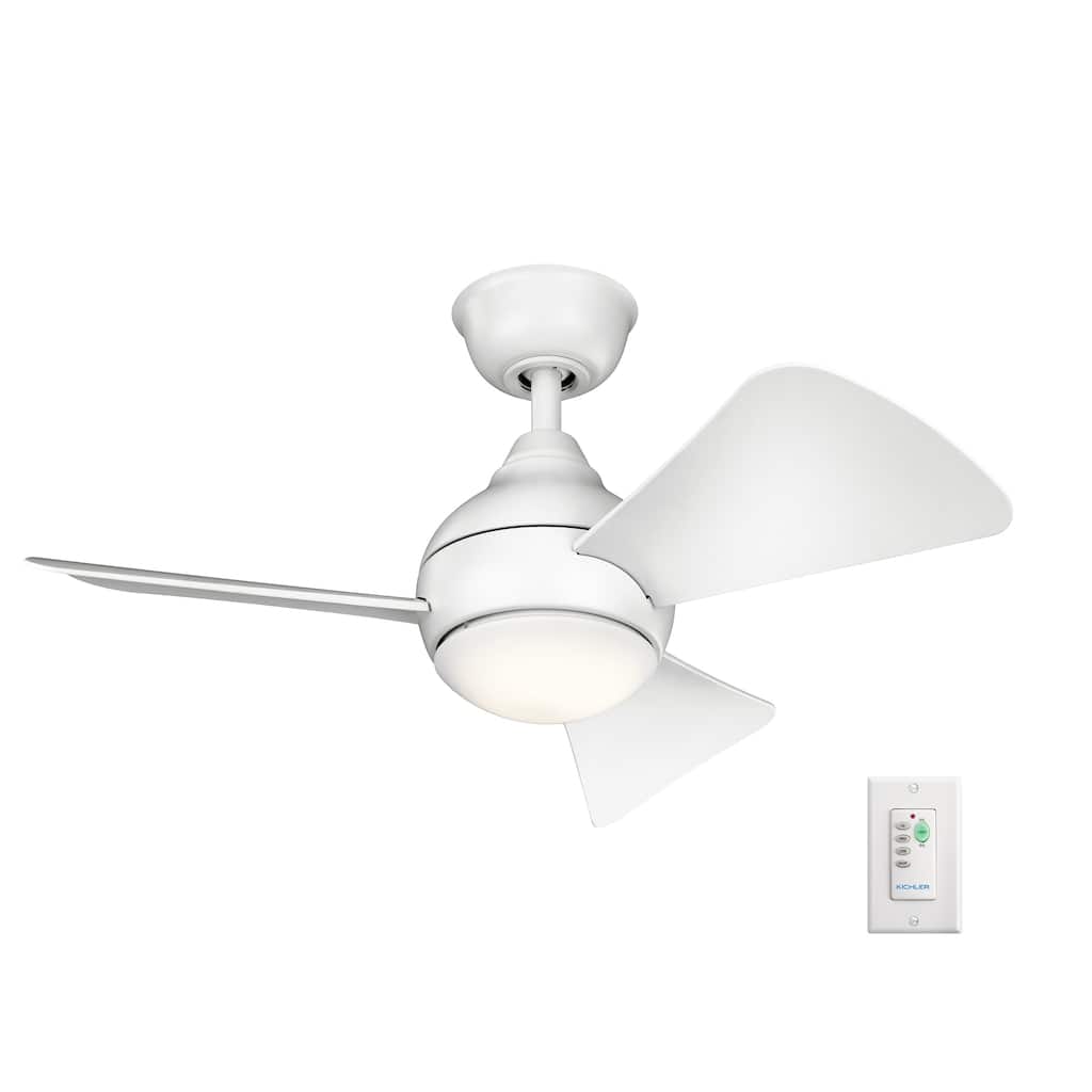 Kichler Lighting Sola Collection 34-inch Matte White LED Ceiling Fan