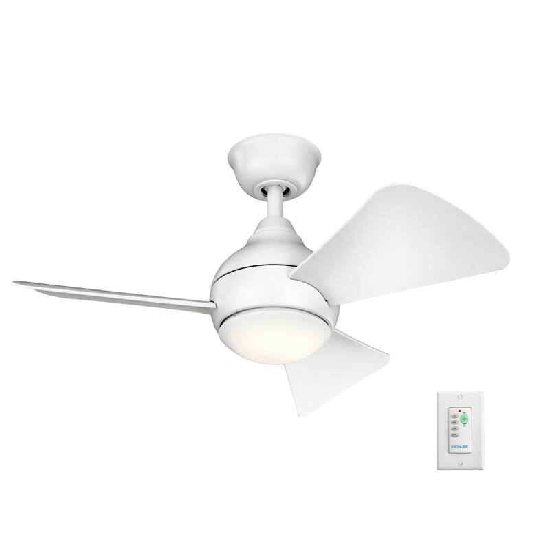 Kichler Lighting Sola Collection 34-inch Matte White LED Ceiling Fan
