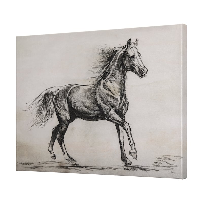 Old West Collection V (Horse Sketch) (28 x 21) Canvas Art Print