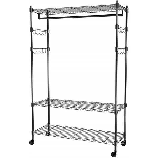 Shop 3 Tiers Large Size Heavy Duty Wire Shelving Garment Rolling