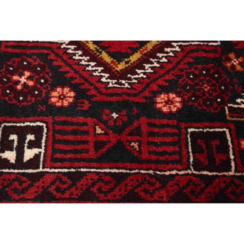 ECARPETGALLERY Hand-knotted Teimani Red Wool Rug - 2'11 x 6'1