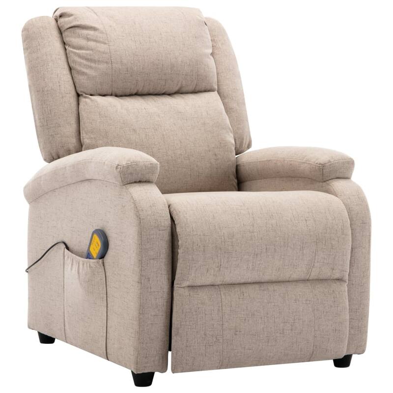 vidaXL Massage Chair Cream Fabric - 71 x 92 x 96 cm