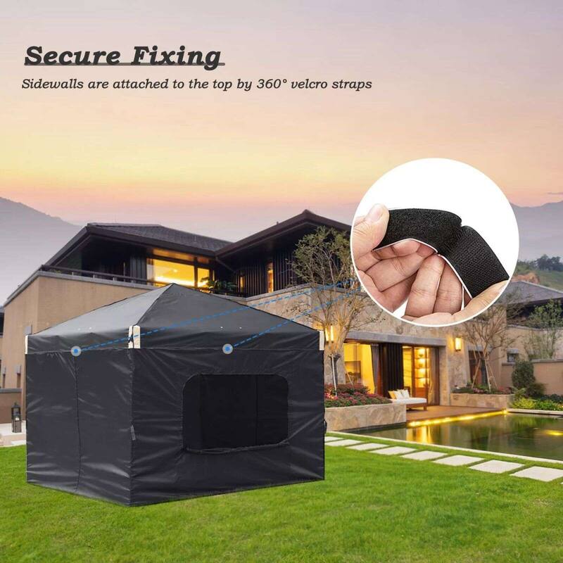 Aoodor 12'x12'Pop Up Canopy Tent with Removable Mesh Window Sidewalls, Portable Instant Shade Canopy with Roller Bag