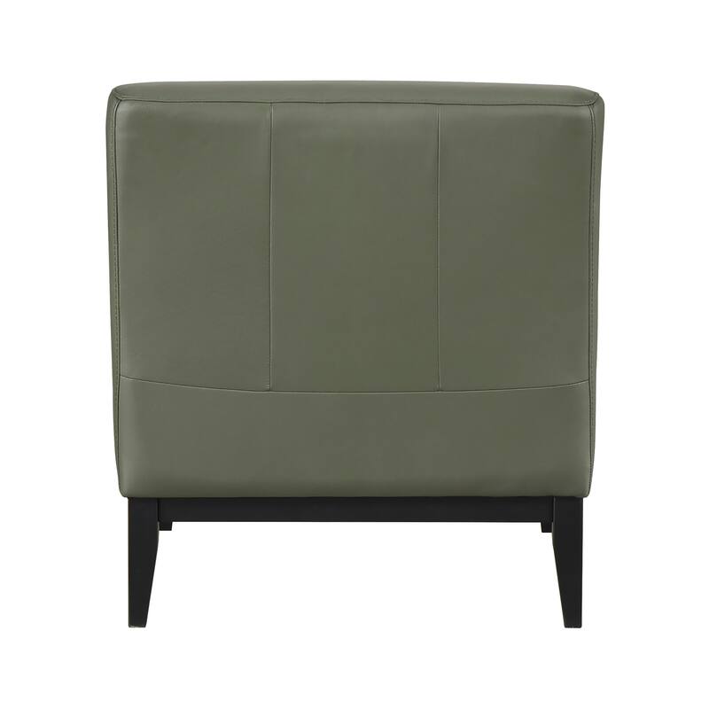 Hayes 28.5" Leather Accent Chair - Black Finish Solid Wood Legs