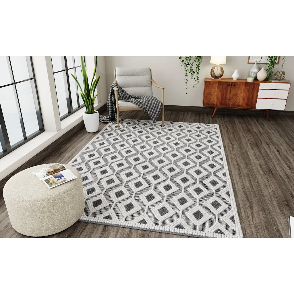 Domani Row Recycled Fiber Moroccan Textured Rug
