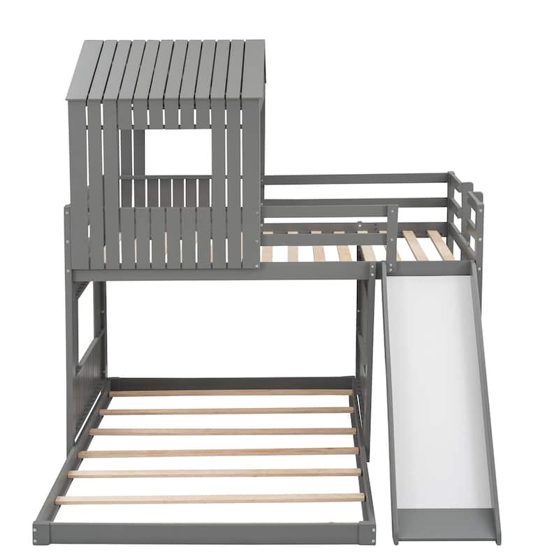Wooden Twin Over Full Bunk Bed