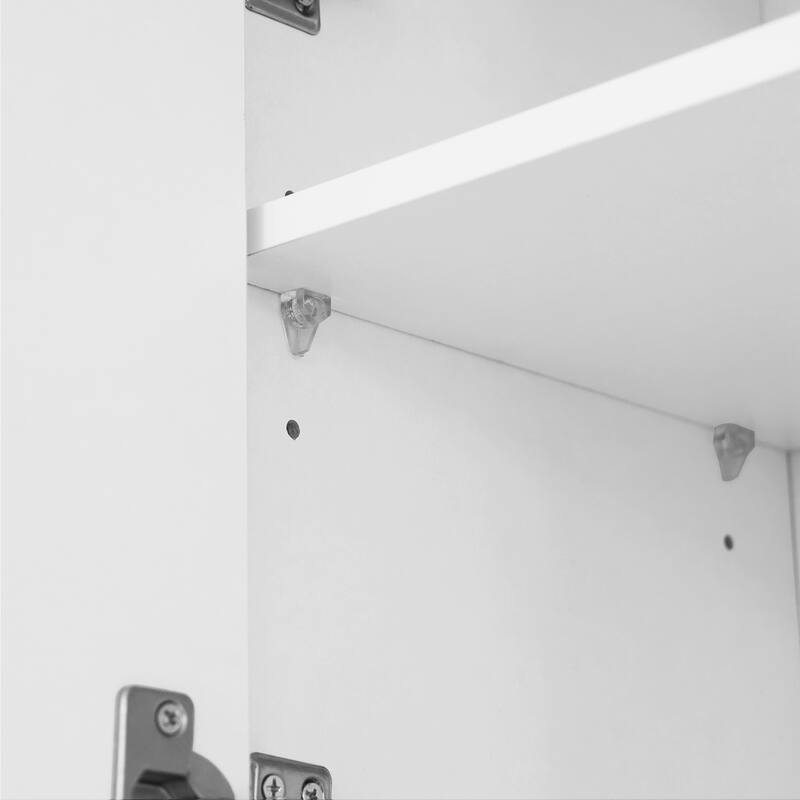 Roomfitters Freestanding 63" Buffet with Hutch and Power Outlet, Coffee Bar Storage Cabinet