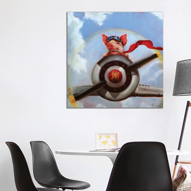 iCanvas "When Pigs Fly" by Lucia Heffernan Canvas Print - 37x37x1.5