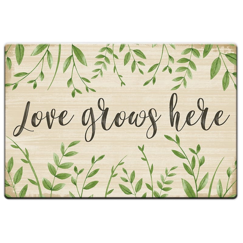 Decorative Anti-Fatigue Memory Foam Mats 30" x 20" - Love Grows Here - 30x20x1.05