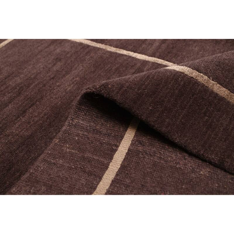 ECARPETGALLERY Hand-knotted Opulence Dark Brown Silk, Wool Rug - 8'1 x 10'1