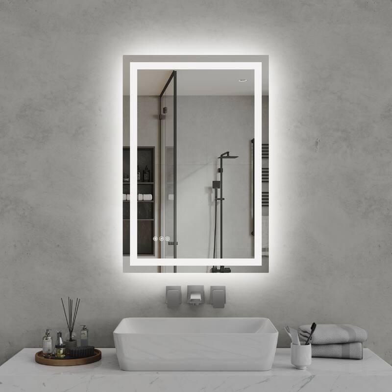 24*36 Inch LED Bathroom Mirror - Transparent