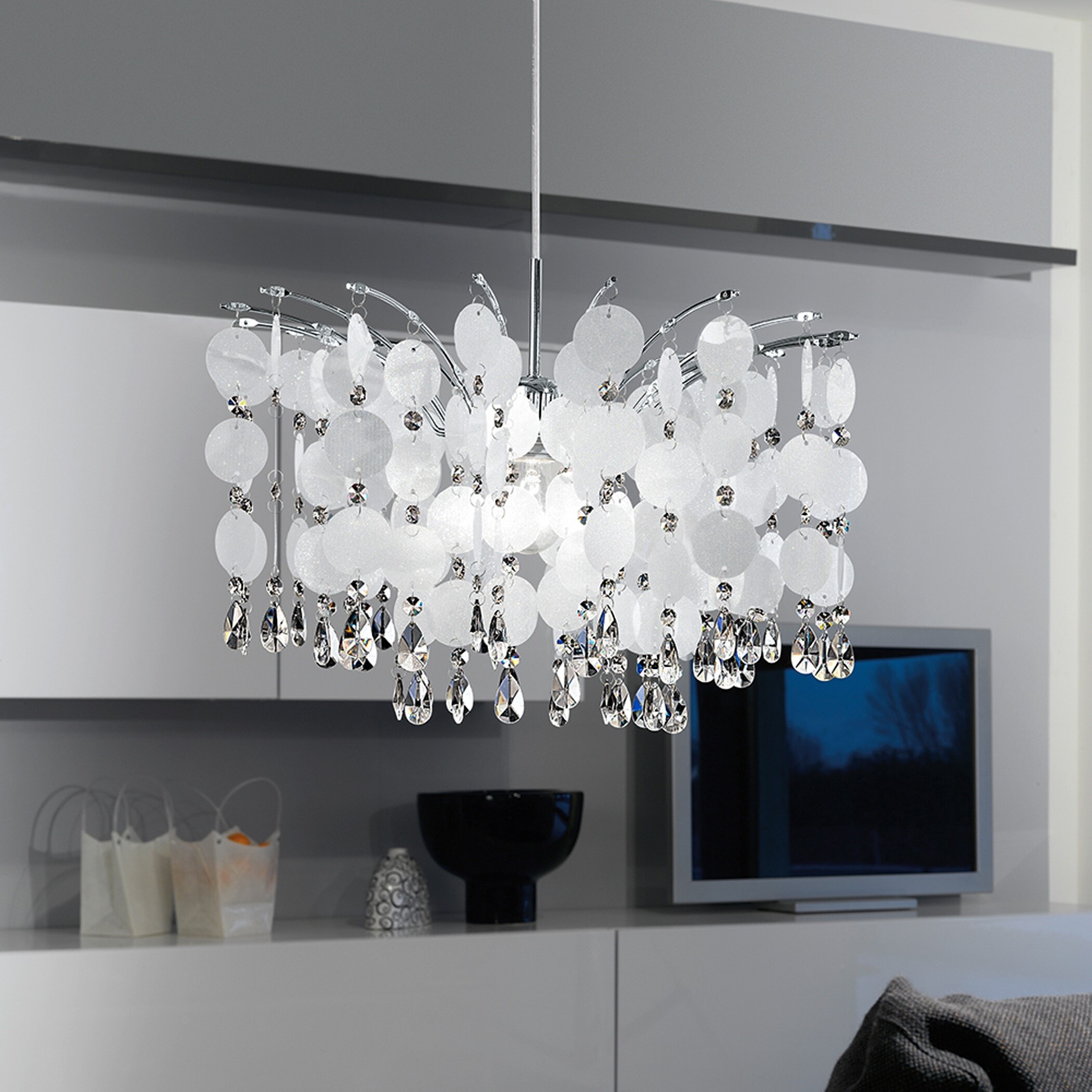 Silver orchid chandelier sale