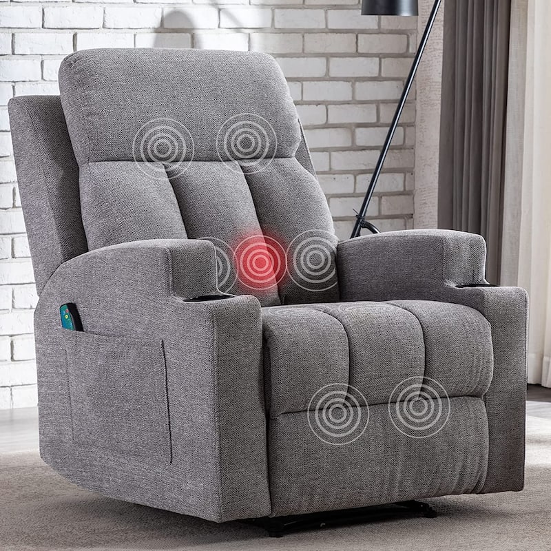 Massage Recliner and Manual Singles Sofa with Remote control