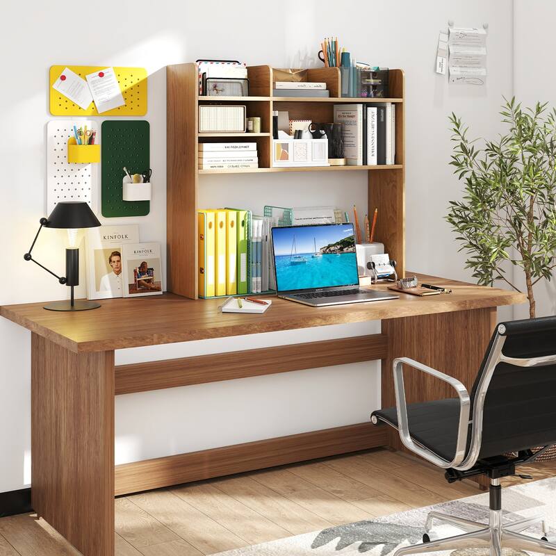 Gymax 3-Tier Desktop Bookshelf w/ 6 Shelves Desk Organizer for