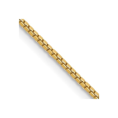 Curata 14k Yellow Gold Polished 9" 1.0mm Box Chain Anklet (Lobster Claw)