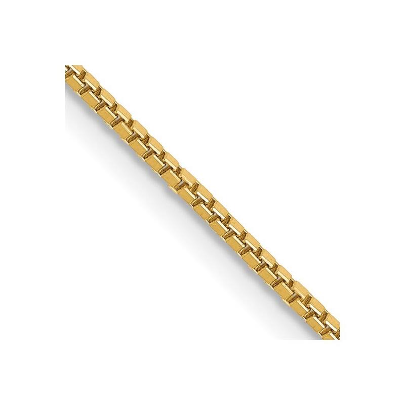 Curata 14k Yellow Gold Solid 1.0mm Box Chain Necklace (Lobster) Options: 16 18 20 22 24