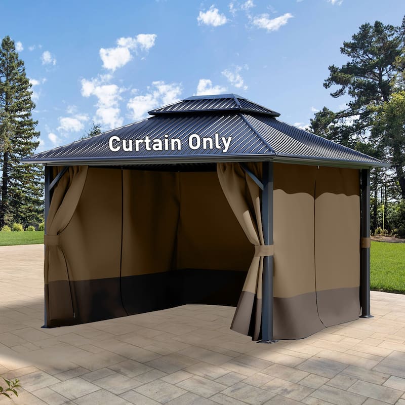 Aoodor 10' x 10' Gazebo Curtain Set，Curtain Only