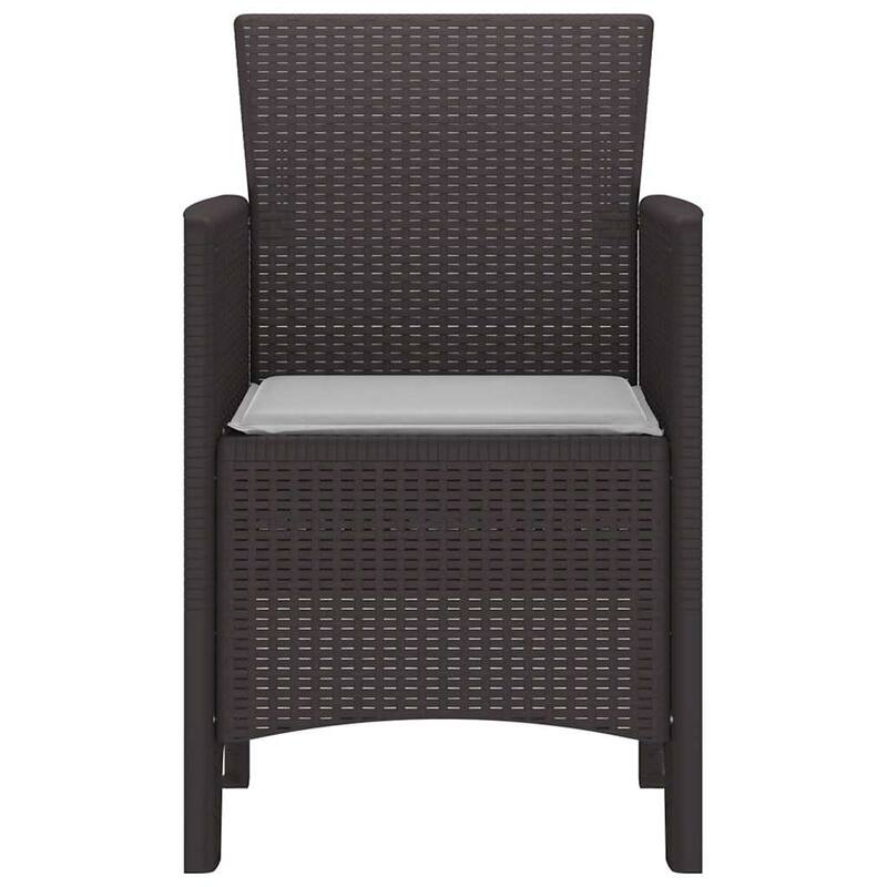 vidaXL Garden Chair 2/4 pcs Anthracite/Brown/White 53 x 49 x 85 cm PP - 53 x 49 x 85 cm