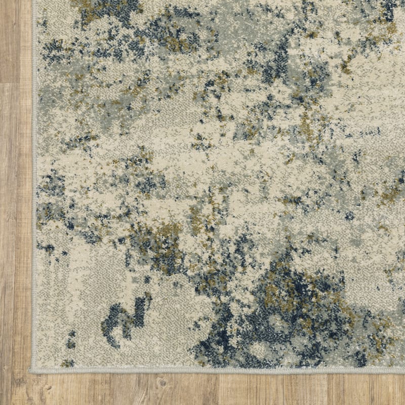 Style Haven Bassel Distressed Abstract Beige/ Teal Indoor Area Rug