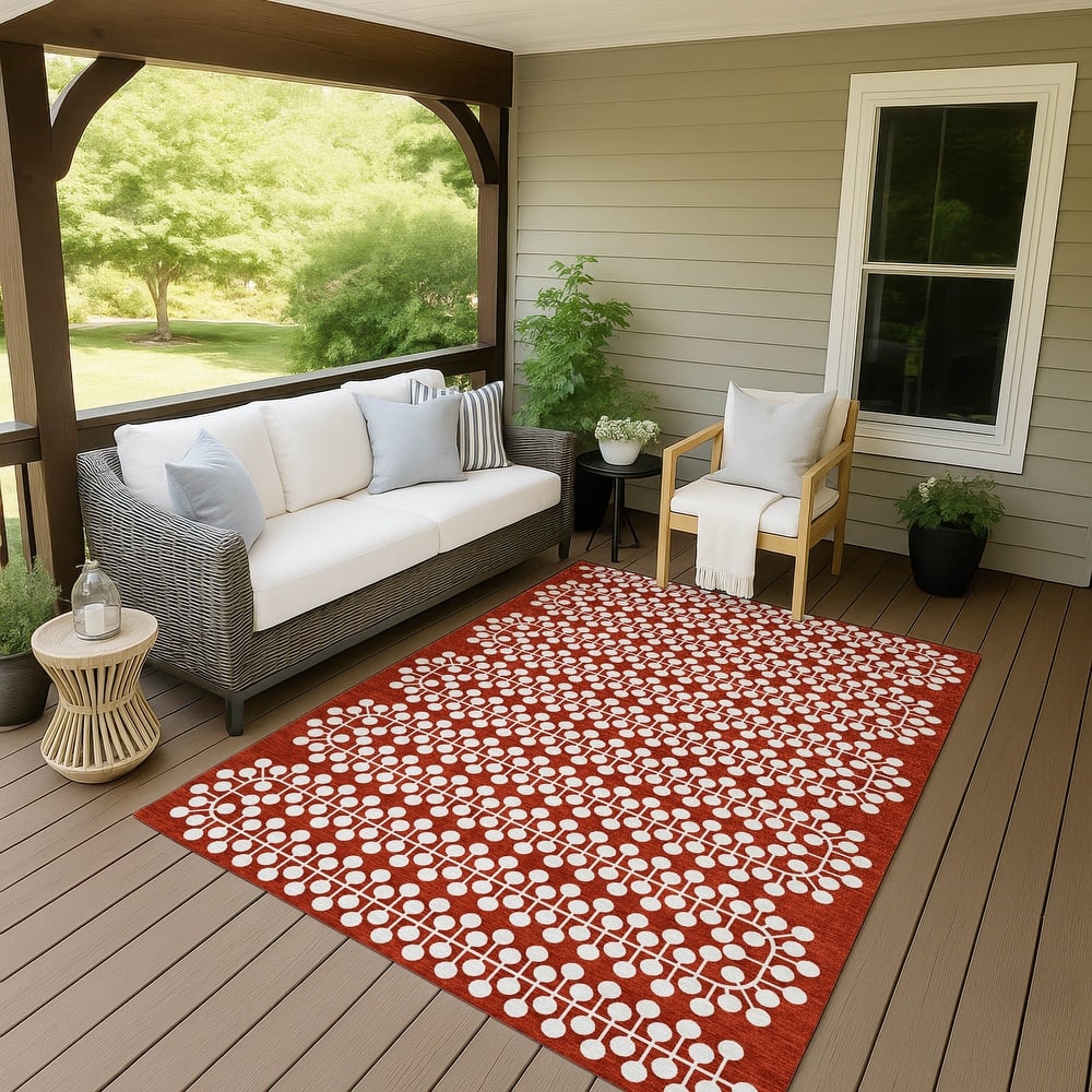 Machine Washable Indoor/ Outdoor Modern Ailey Chantille Rug