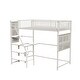 preview thumbnail 12 of 15, Twin Size Loft Bed with Built-in Charging Station & LED Lighting, Heavy-Duty Metal Loft Bed Frame with Desk & Safety Guardrails