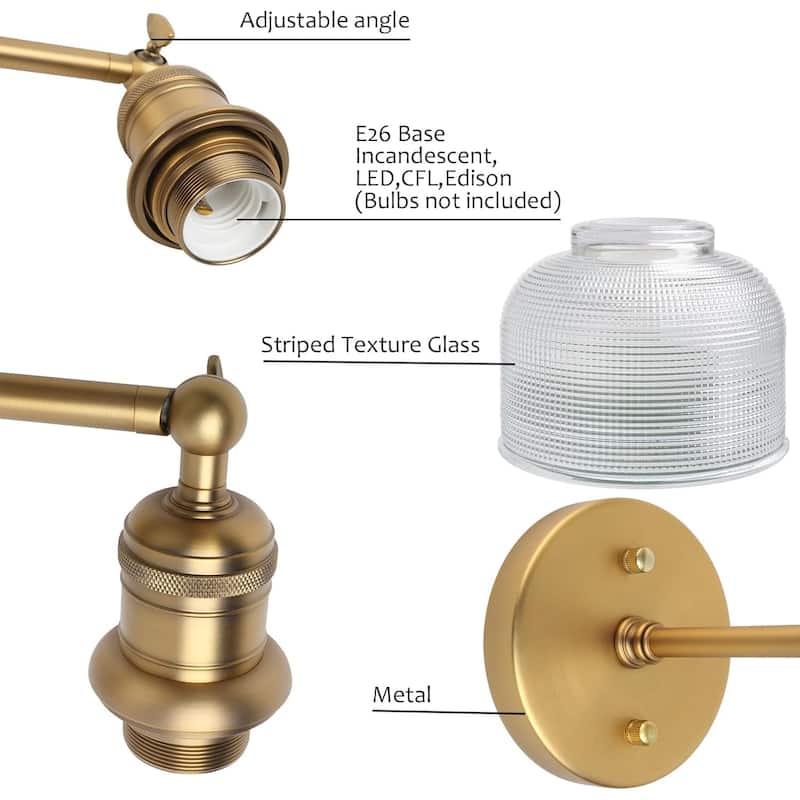 1-light vanity light antique mounted light glass & metal wall light
