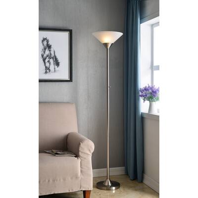 Harris Brushed Steel Torchiere