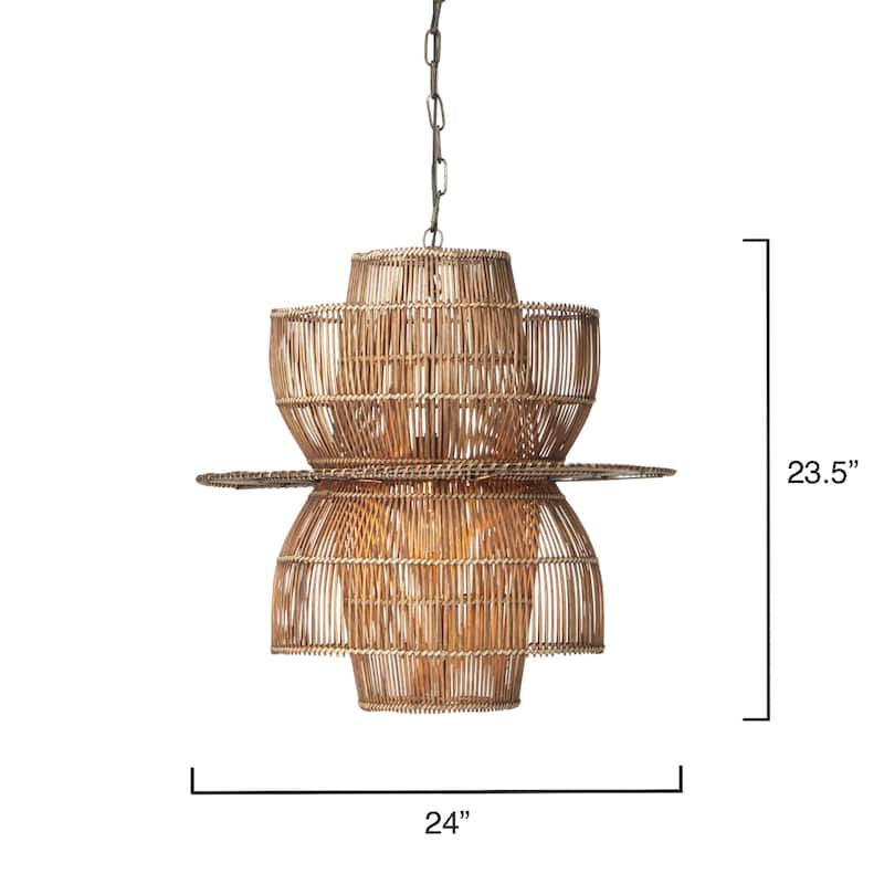 Alden Décor Humbolt Rattan and Bamboo Pendant