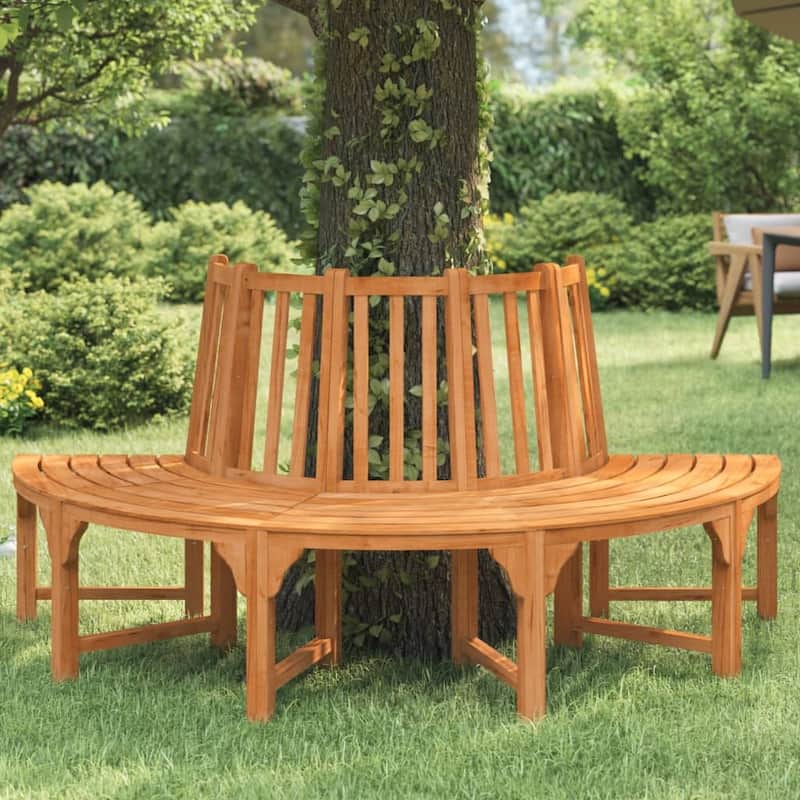 vidaXL Tree Bench Reddish Brown Solid Eucalyptus Wood - Brown