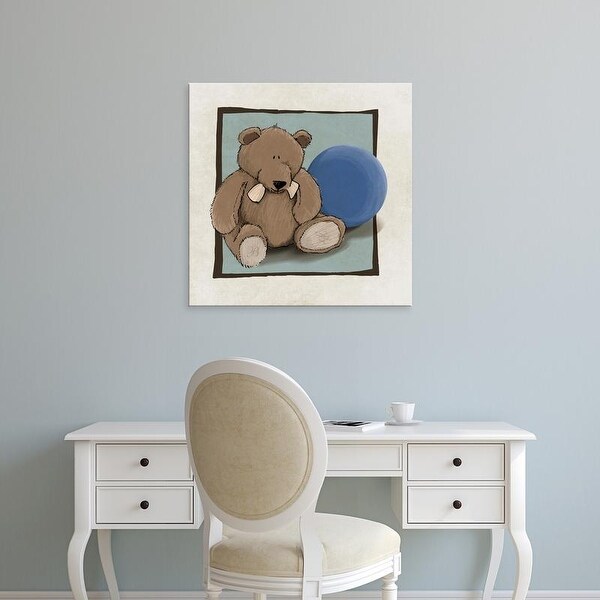 Easy Art Prints GraphINC's 'Teddy Bear and Ball' Premium Canvas Art