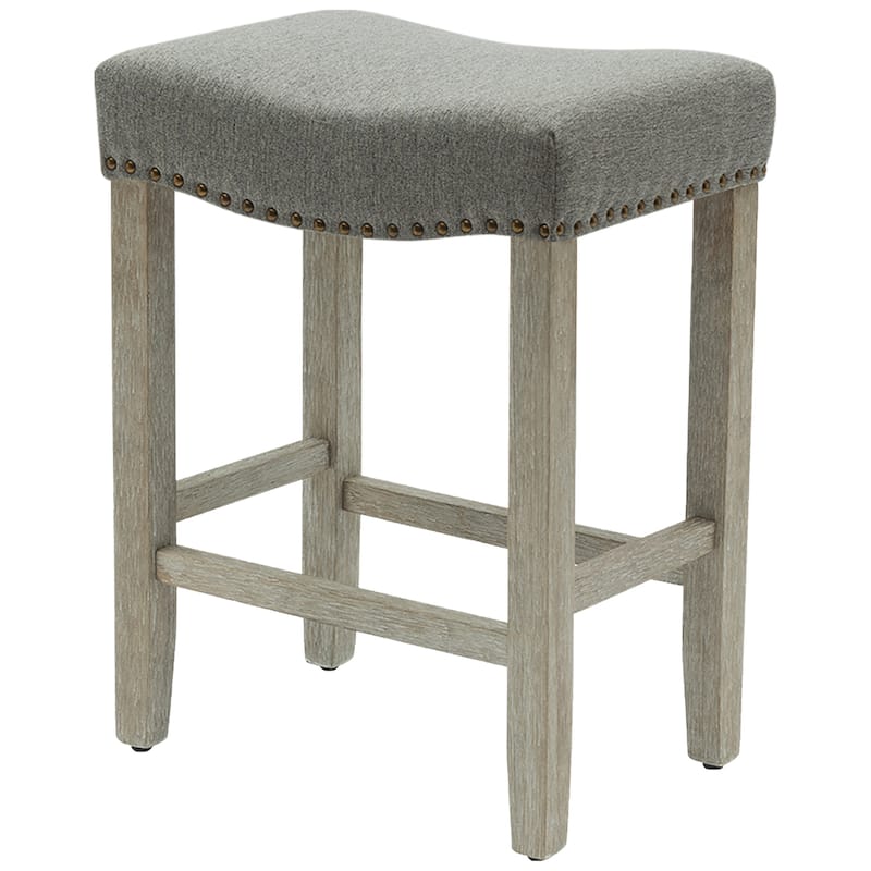 Jameson Upholstered Polyester Gray 24 Inch Counter Stool