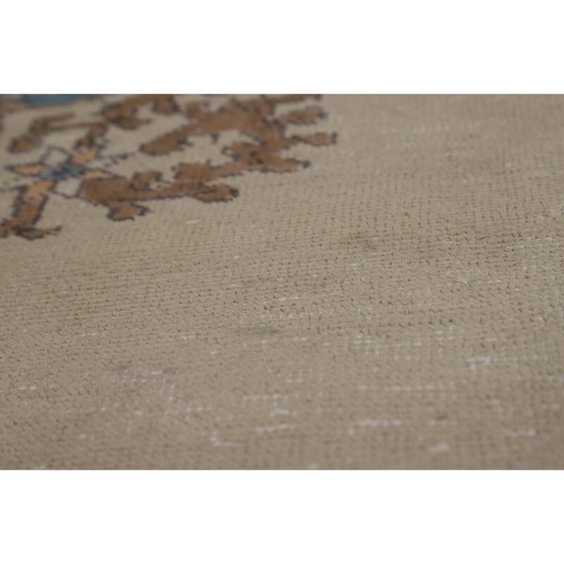 Hand Knotted Oriental 100% Wool Carpet Traditional Medallion Beige & Ivories Tabriz Area Rug - 11' 7'' X 8' 4''