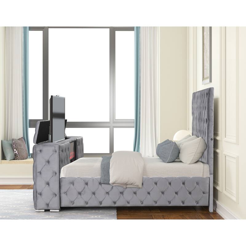 Encore King / Queen 4PC / 5PCS Vanity Bedroom Set in Beige / Black / Gray