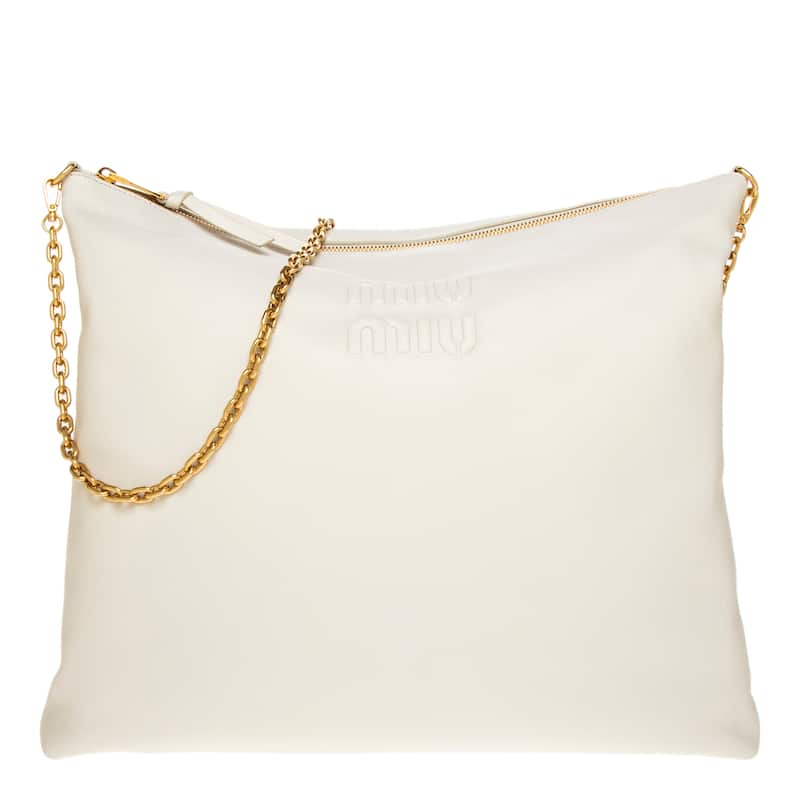 Miu Miu Leather Shoulder Bag - White