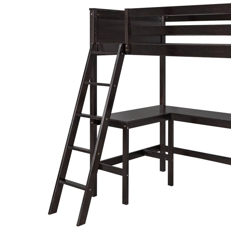 Multi-Functional Twin Loft Bed with Built-in Desk and Storage Shelves