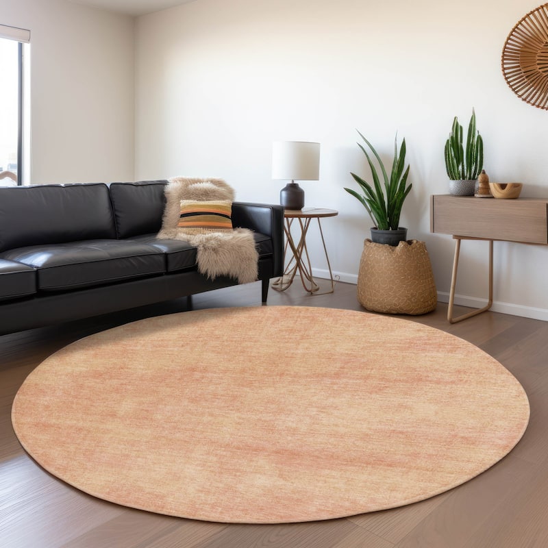 Premium Washable Super Soft Solid Ombre Mayfield Rug - Peach - 8' x 8'