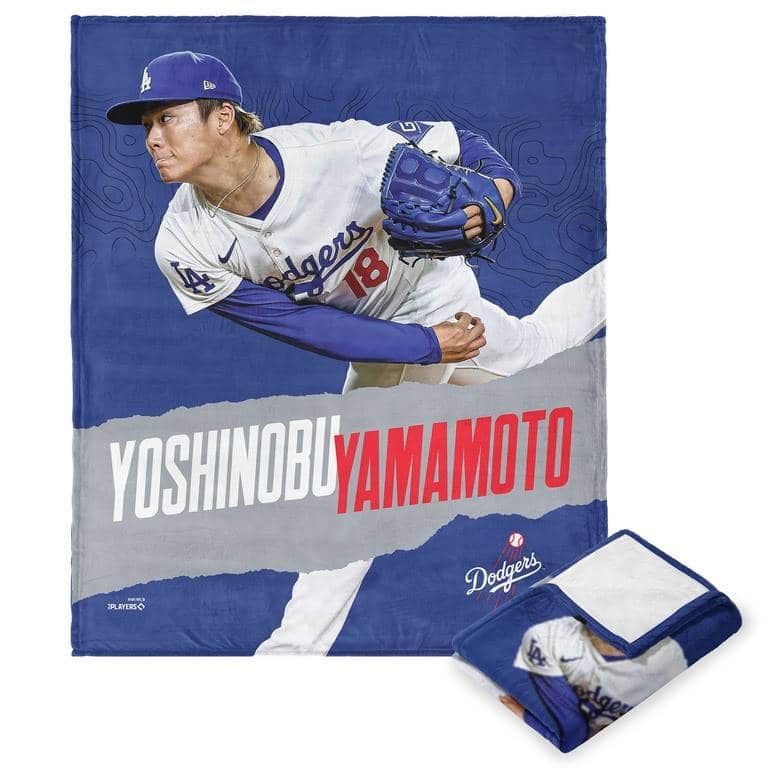 MLB Los Angeles Dodgers Player Silk Touch Throw Blanket - 50" x 60" - Yoshinobu Yamamoto